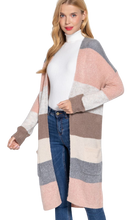 Load image into Gallery viewer, Color Block Long Cardigan