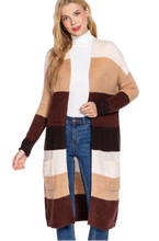 Load image into Gallery viewer, Color Block Long Cardigan