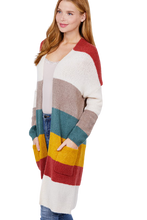 Load image into Gallery viewer, Color Block Long Cardigan