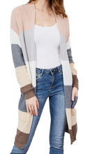 Load image into Gallery viewer, Color Block Long Cardigan