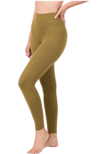 Load image into Gallery viewer, Wide-Waistband Moto Leggings