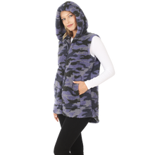 Load image into Gallery viewer, Camo Sherpa Hooded Vest
