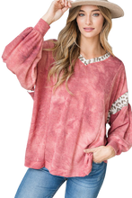 Load image into Gallery viewer, Tie Dye Balloon Sleeve - Mauve