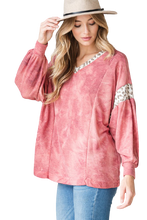 Load image into Gallery viewer, Tie Dye Balloon Sleeve - Mauve
