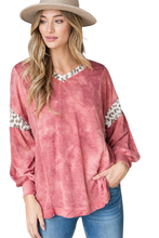 Load image into Gallery viewer, Tie Dye Balloon Sleeve - Mauve