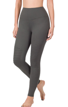 Load image into Gallery viewer, Wide-Waistband Moto Leggings