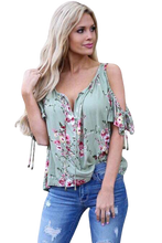 Load image into Gallery viewer, Love Stitch Floral Cold Shoulder