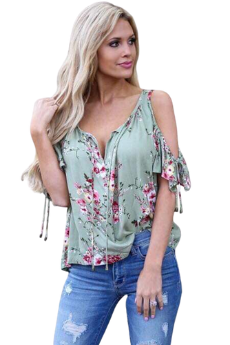 Love Stitch Floral Cold Shoulder