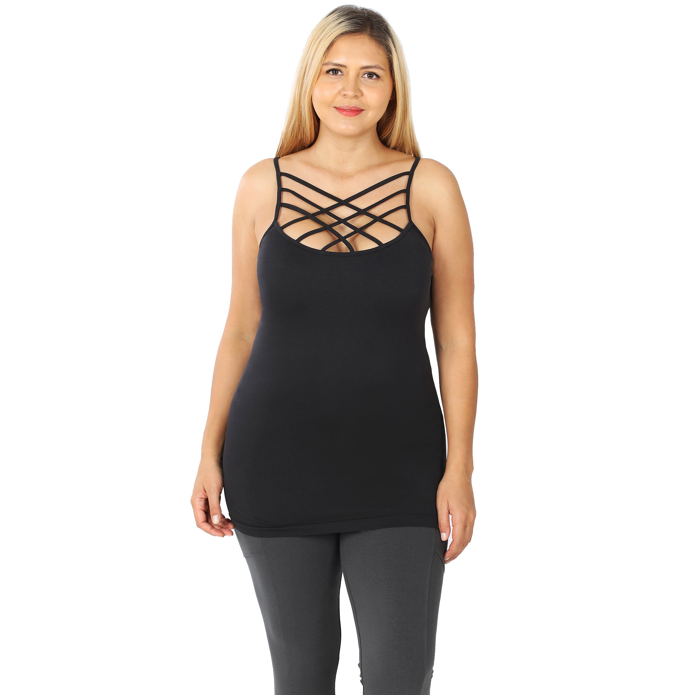 【papier】Cross Cami / Beige Criss Cross Cami – 214 Decor & More