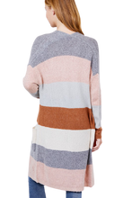 Load image into Gallery viewer, Color Block Long Cardigan