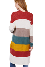 Load image into Gallery viewer, Color Block Long Cardigan