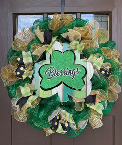 "Blessings" St. Patrick's Day Wreath