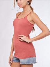 Load image into Gallery viewer, Crossed Back Padded Tank/Cami - Red Coral