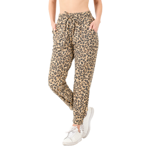 French Terry Joggers - Leopard