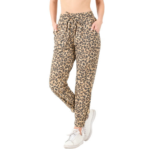 French Terry Joggers - Leopard