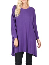 Load image into Gallery viewer, Long Sleeve Close-Side Poncho - Purple