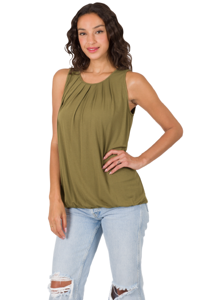 ruched sleeveless top
