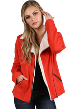 Load image into Gallery viewer, Sherpa Moto Jacket - Red
