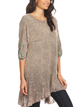 Load image into Gallery viewer, Mineral Embroidered Sleeve Tunic - Cappucino