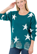 Load image into Gallery viewer, Distressed Star Sweater
