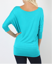 Load image into Gallery viewer, 3/4 Sleeve Dolman - Teal