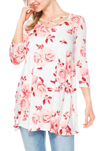 Load image into Gallery viewer, Floral Print Criss Cross Tunic