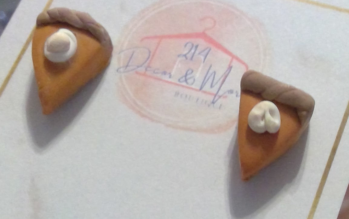 Clay Pie Slice Studs