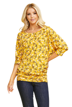 Load image into Gallery viewer, Floral Tunic Shirt Dress - Mustard