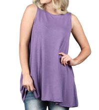 Load image into Gallery viewer, Sleeveless Swing Tunic with Pockets - Lilac Grey PLUS